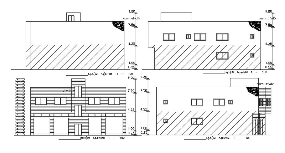 An elevation view of the 16x20m house building