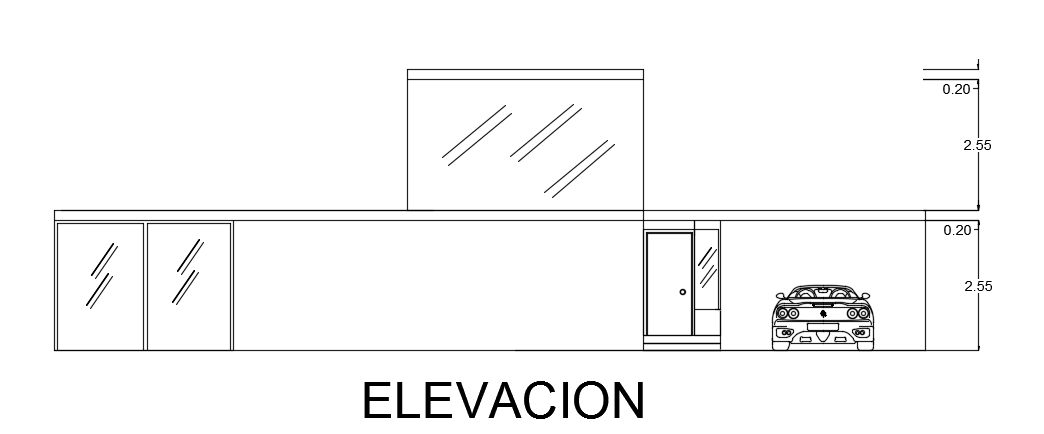 An elevation view of the 17x20m luxury villa building