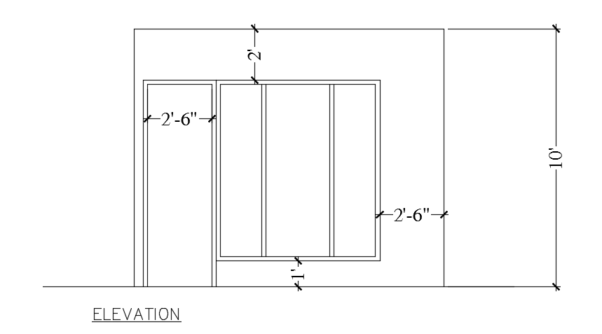 An elevation view of the 181’x80’ paying guest house entrance