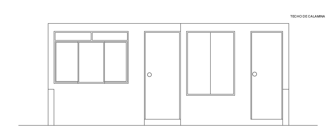 An elevation view of the 20x6m single story house plan cad drawing model is given