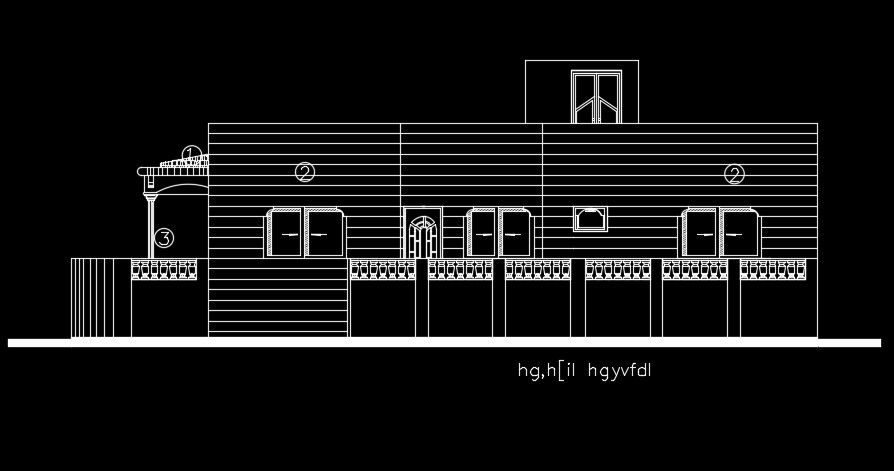 An elevation view of the 24x23m luxury house building