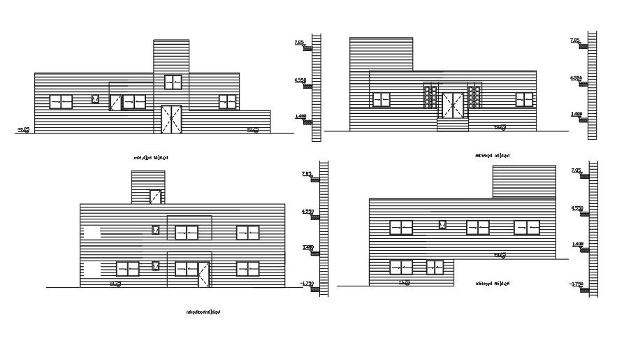 An elevation view of the 25x27m house building