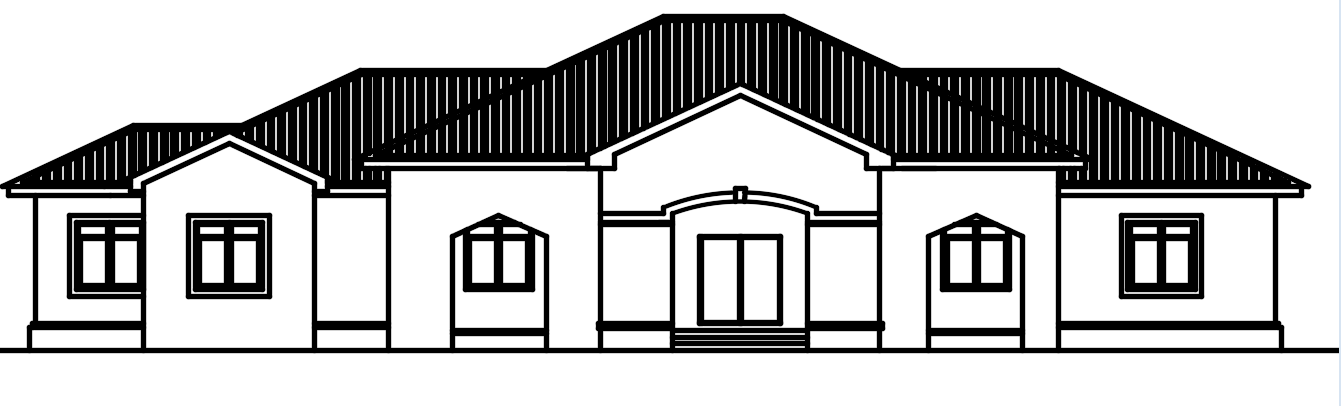 An elevation view of the 27x12m amazing house building AutoCAD drawing