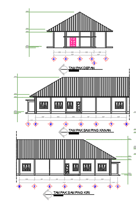 An elevation view of the 35x11m ware house building 2D AutoCAD drawing