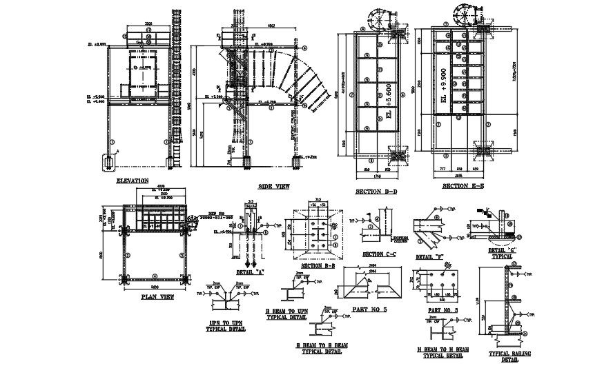 An elevation view of the sludge plant is given in this file