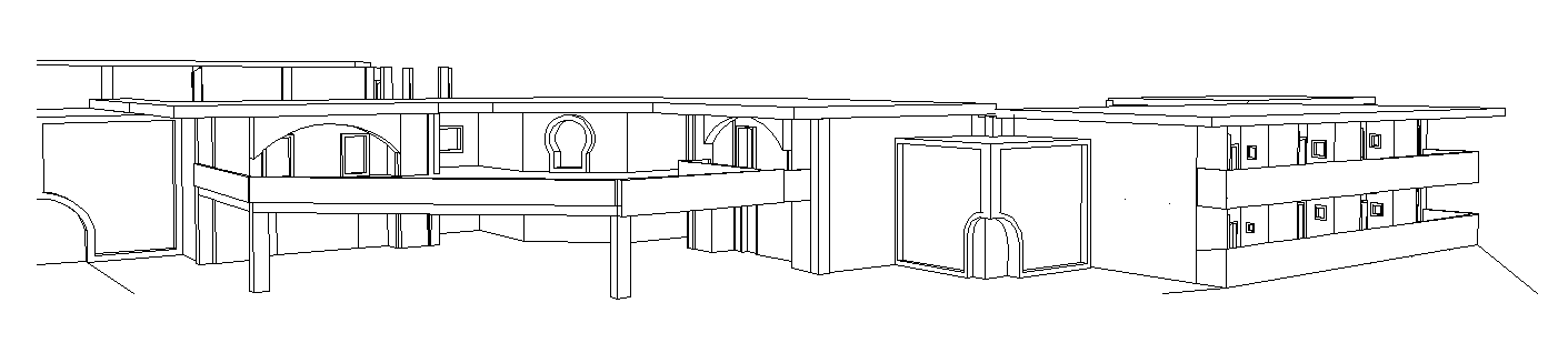 An elevation view of the staying hotel building AutoCAD drawing