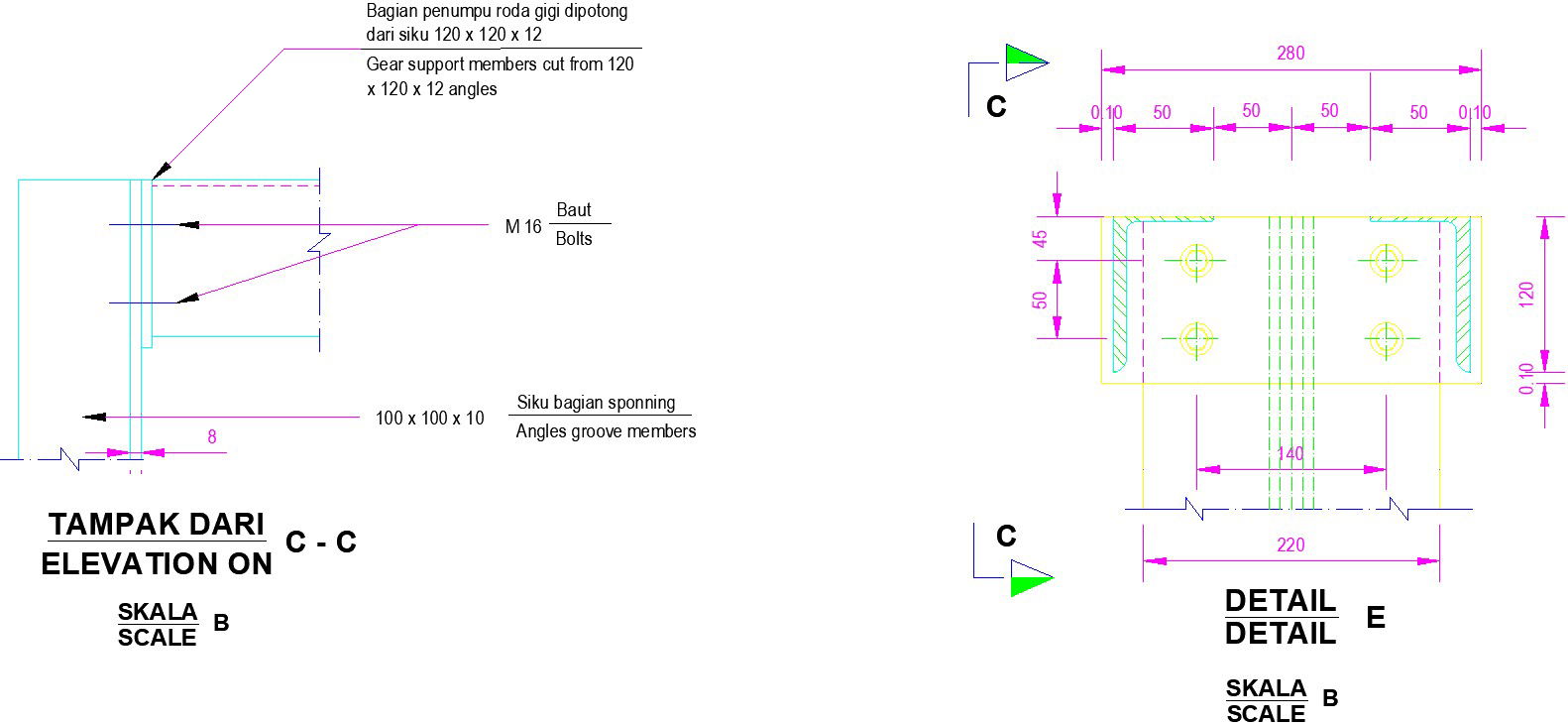 An elevation view of the territory door is given in this cad file