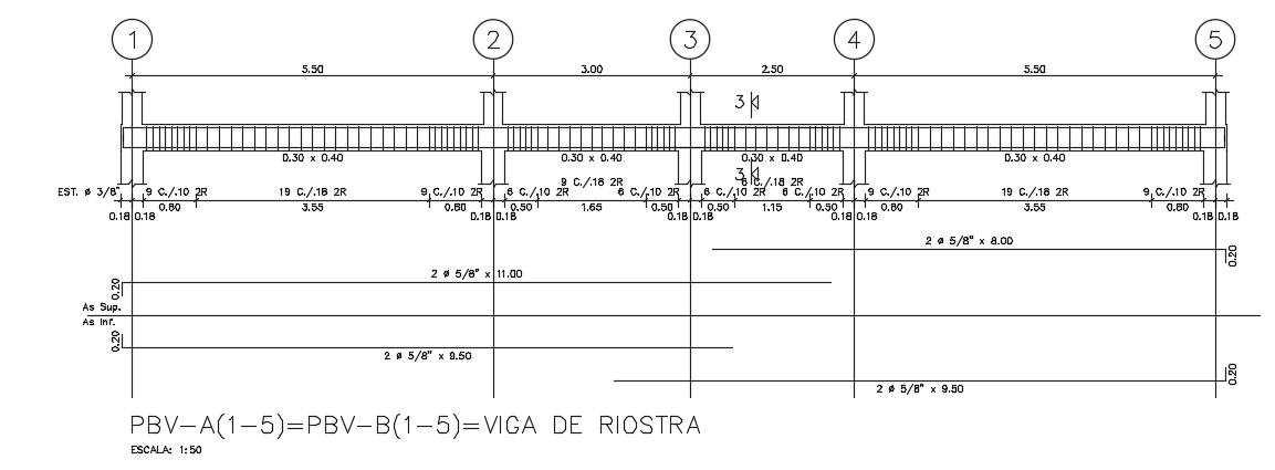 An exploded view of the 16.5m length of the 18x5m house building slab