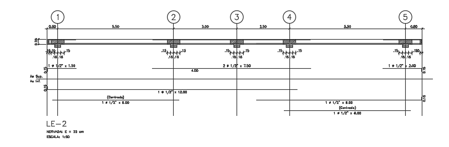An exploded view of the 17m length of the 18x5m house building slab