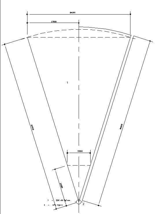 Angular triangle wall details in AutoCAD, dwg file.