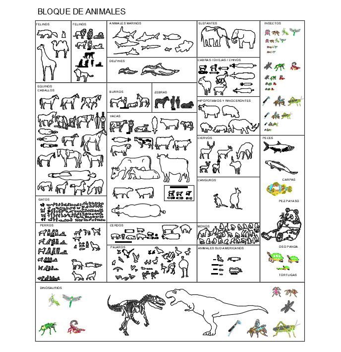 Animal AutoCAD blocks Download Free DWG File