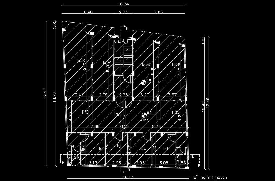 An interior section view of the 150x150x6mm base plate detail drawing