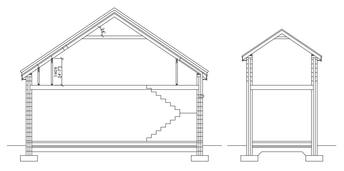 An interior section view of the 63’x30’ house building column is given in this AutoCAD drawing model.Download now.
