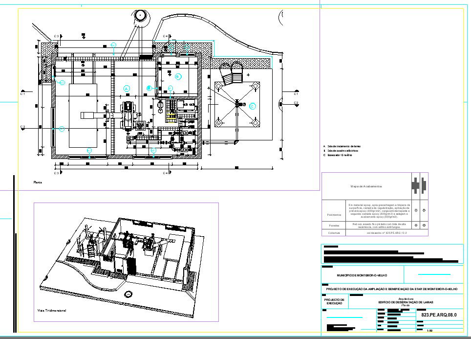An isometric view of the industrial building
