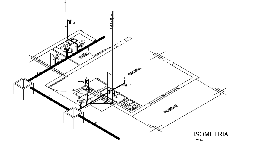 Explore 8x9m Single Story House Plan Isometric Waterline