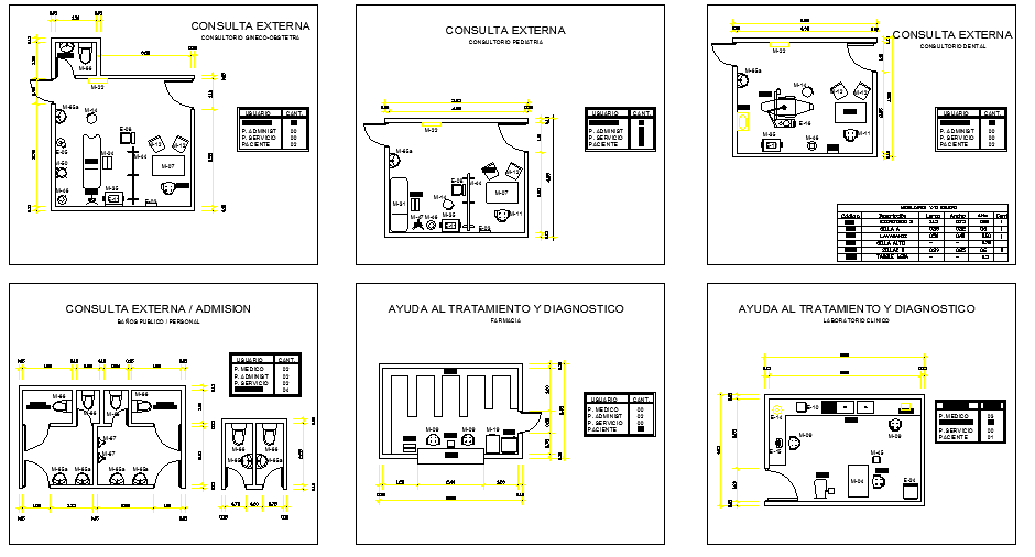 Anthropocentric Templates for Designing Hospital Rooms dwg file