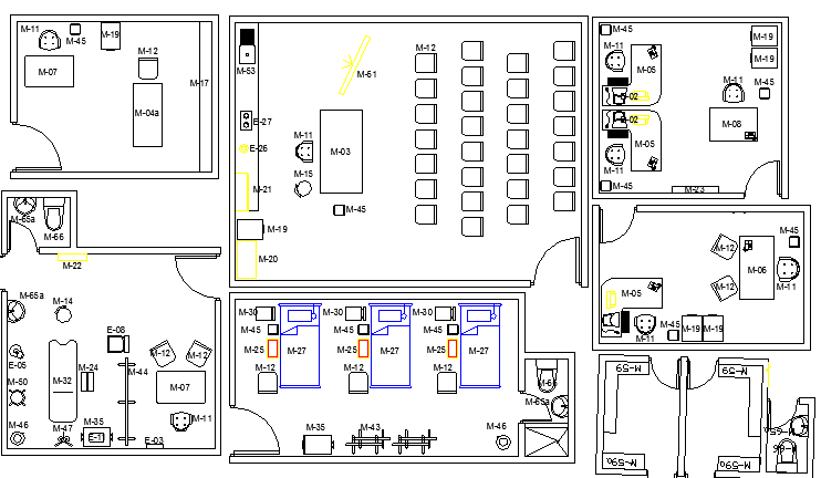Anthropoid Metric Templates For Designing Hospital Rooms dwg file
