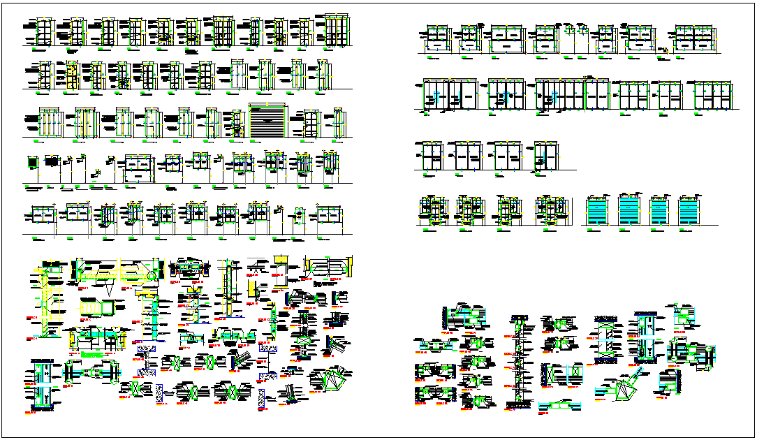 Anti corrosion paint and layer in door detail dwg file