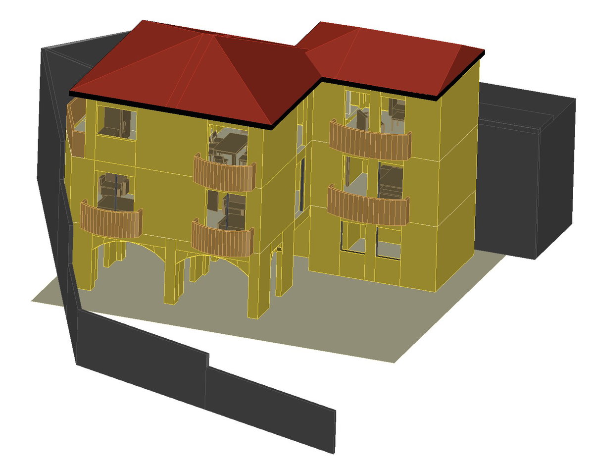 Apartment 3 levels 3 d autocad file