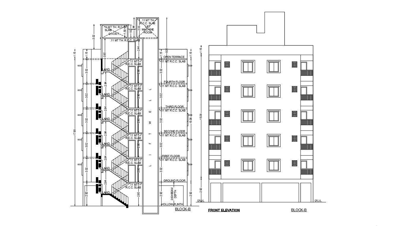 Apartment Architecture Drawing Elevation and section details