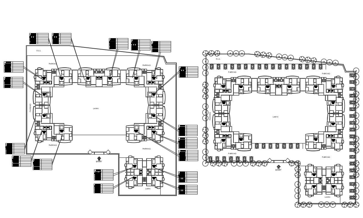 Apartment Block Plan Free DWG File