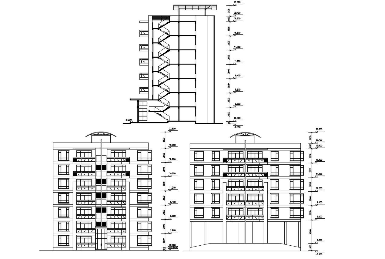 Apartment Building Design DWG File