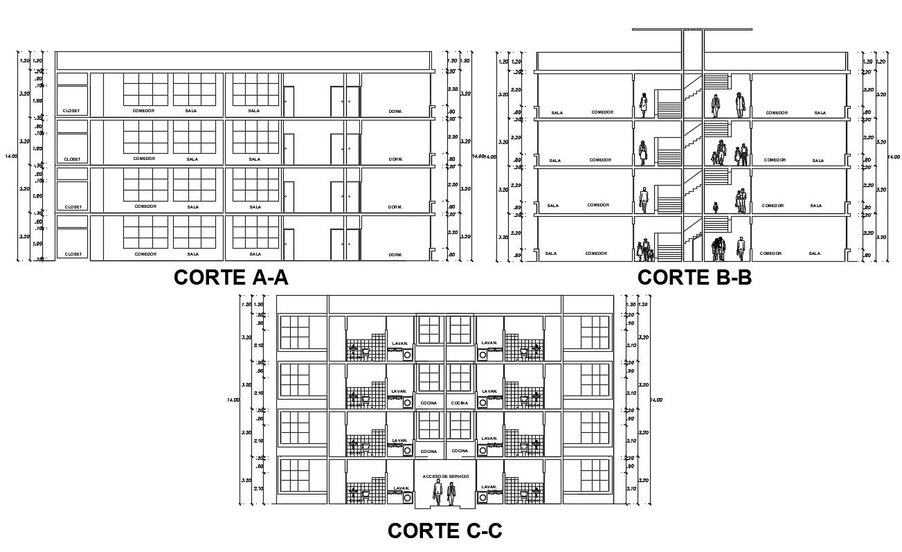 Apartment Building Designs Section Plan