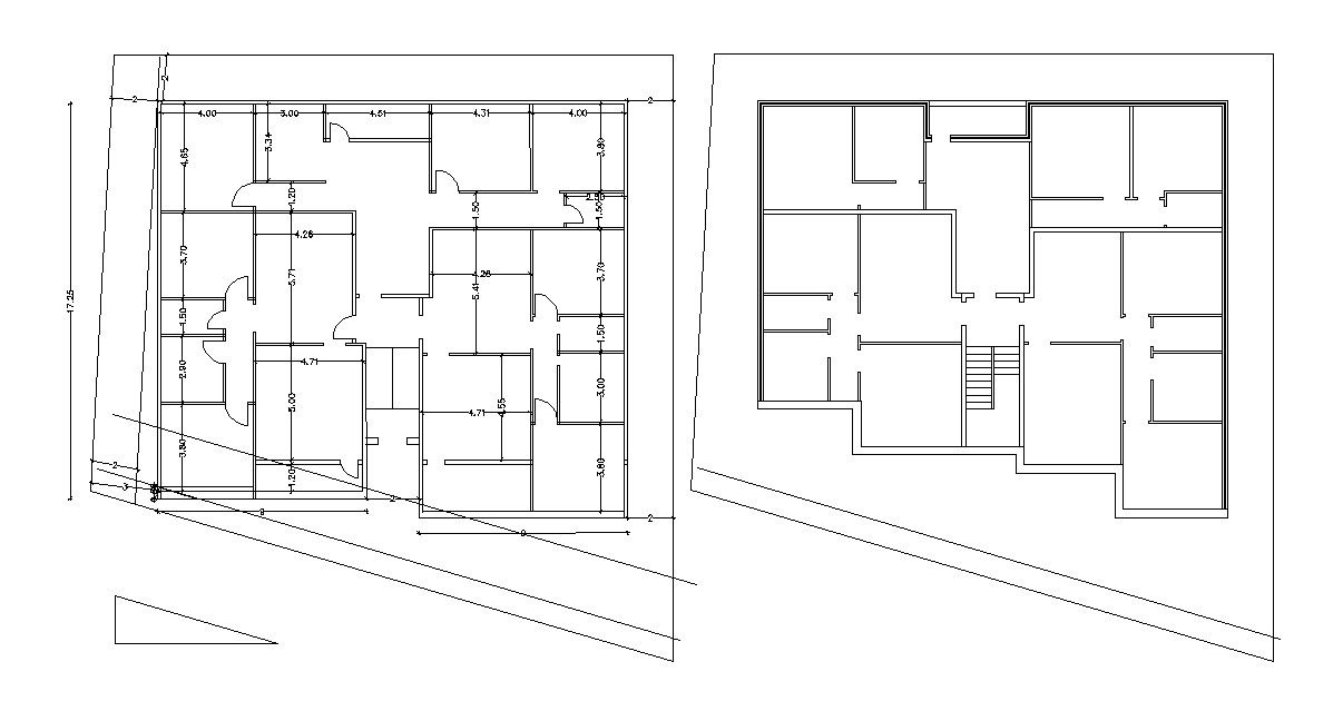 Apartment Building Floor Plan With Dimension CAD File