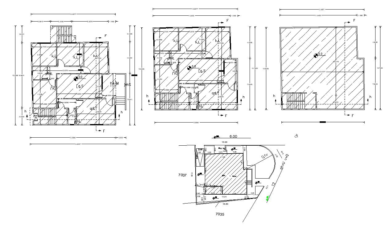Apartment Building Plan With Working Drawing DWG File
