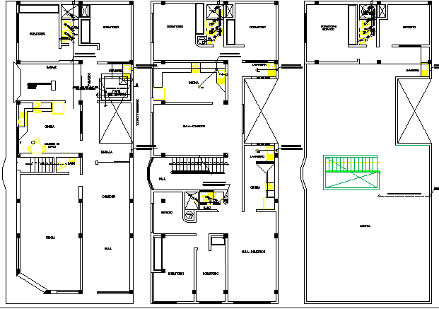 Apartment Building Project House Structure Details dwg file