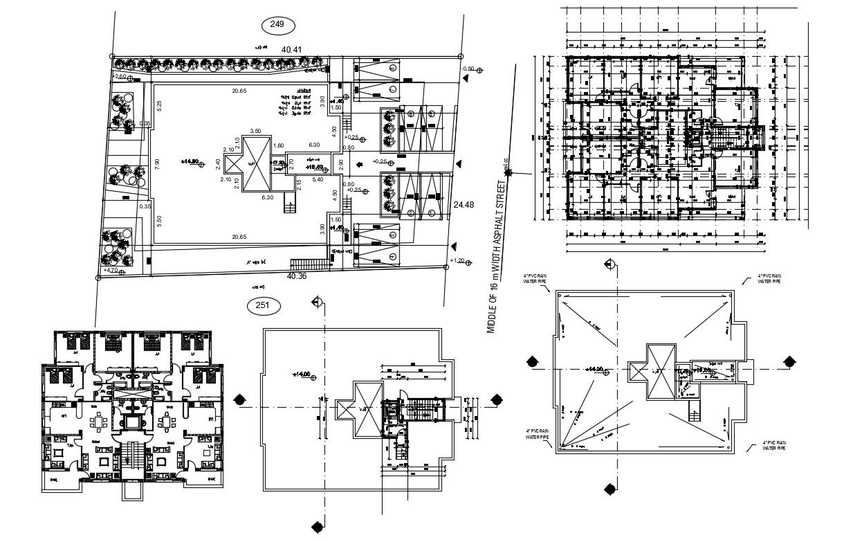Apartment Building Site Plan And Typical Layout Design