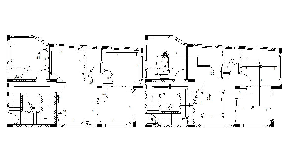 Apartment Building Structure Column Layout DWG CAD file