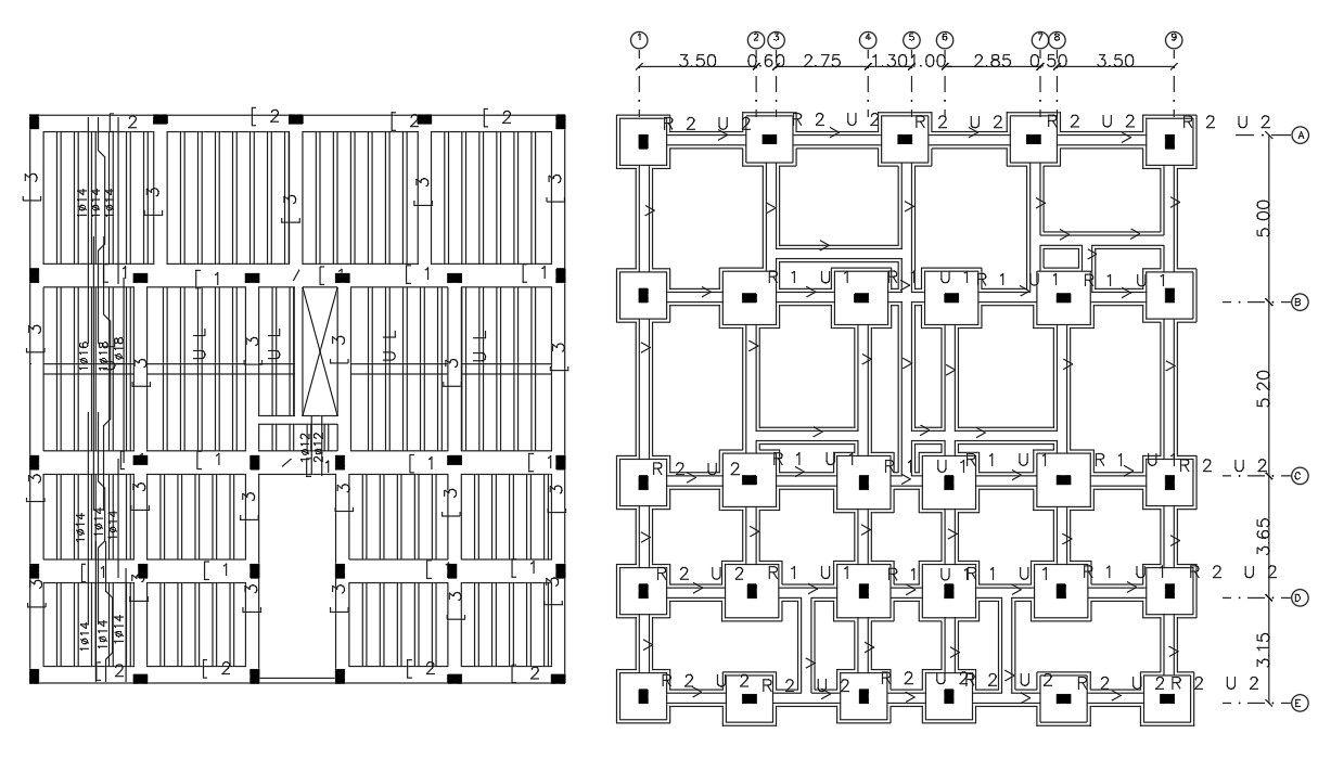 Apartment Column Foundation And Slab Structure CAD Drawing