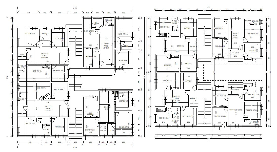 Apartment Layout Plan AutoCAD Drawing