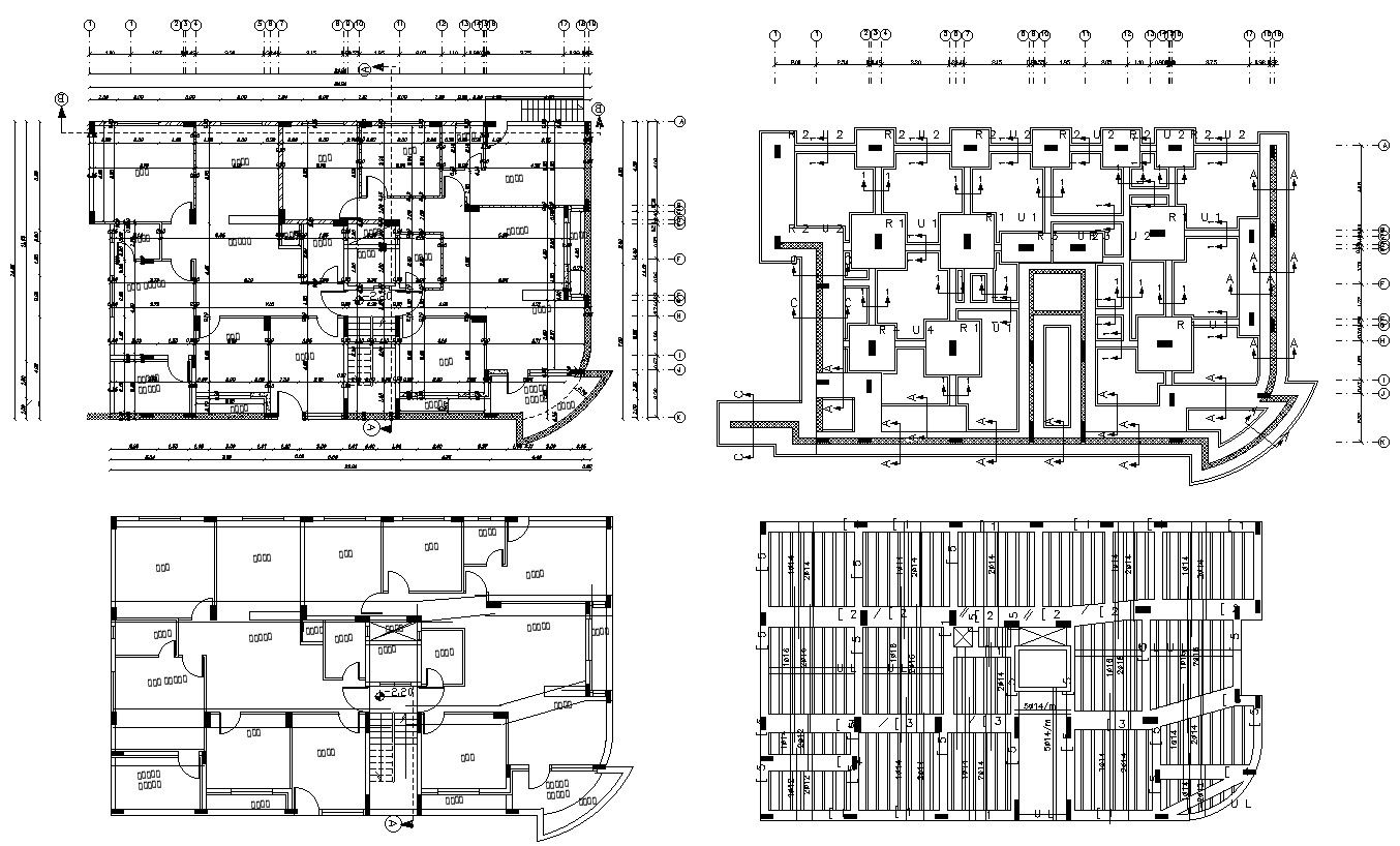 Apartment Design With Working Drawing And structure Column layout