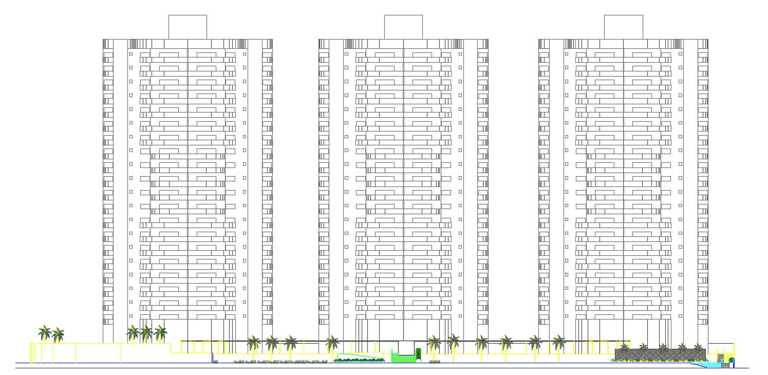 Apartment Elevation Design AutoCAD File