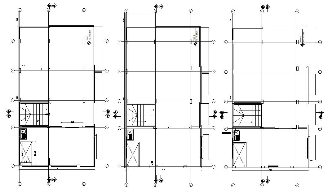 Apartment Flat Column Design Plan AutoCAD Drawing