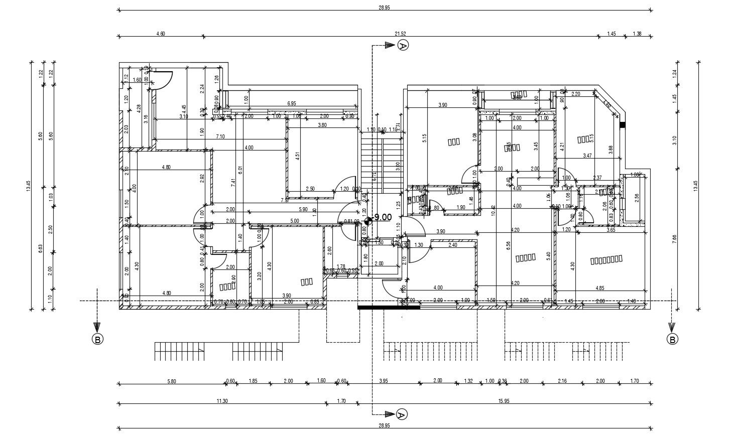 Apartment Floor Plan With Dimension Drawing DWG File