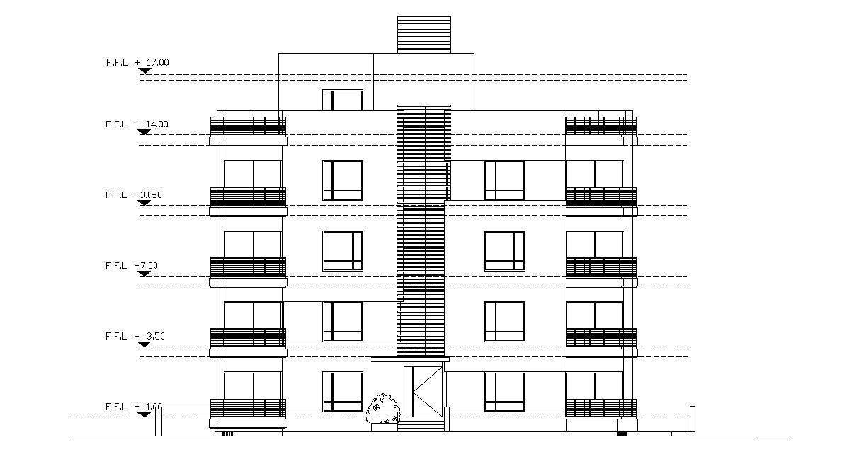 Apartment House Building Front Elevation Design