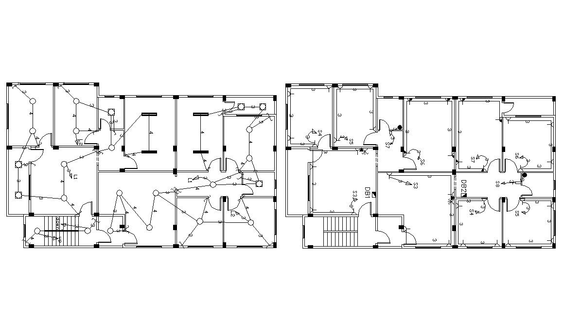 Apartment House Electrical Layout Plan CAD Drawing