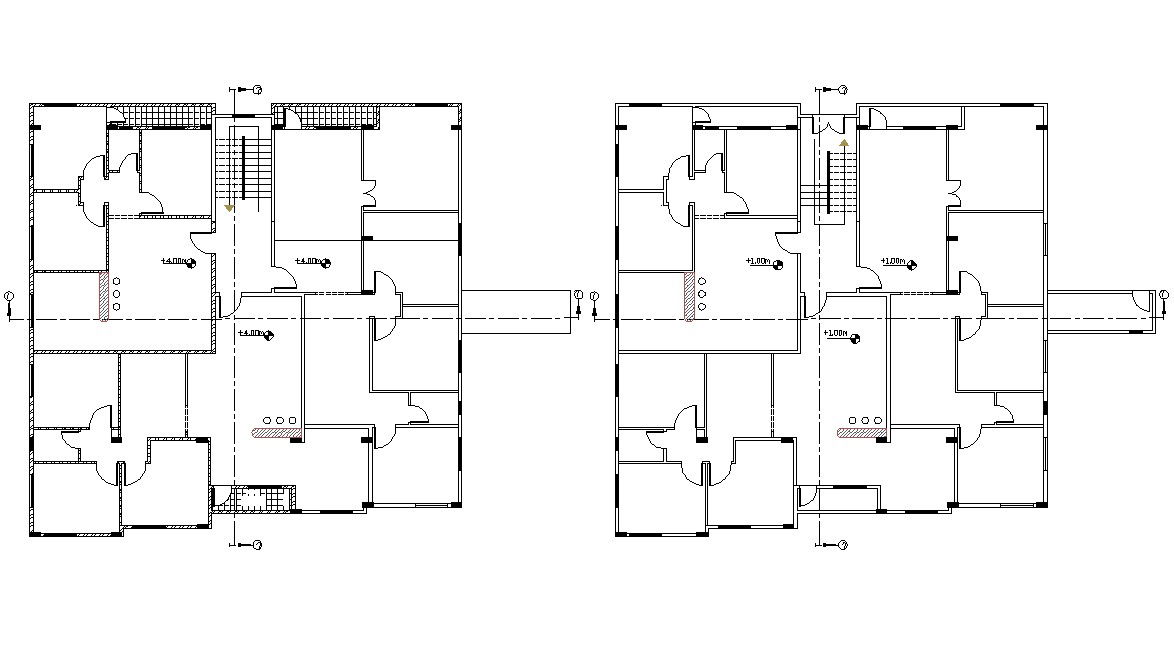 Apartment House Floor Plan Design AutoCAD Drawing