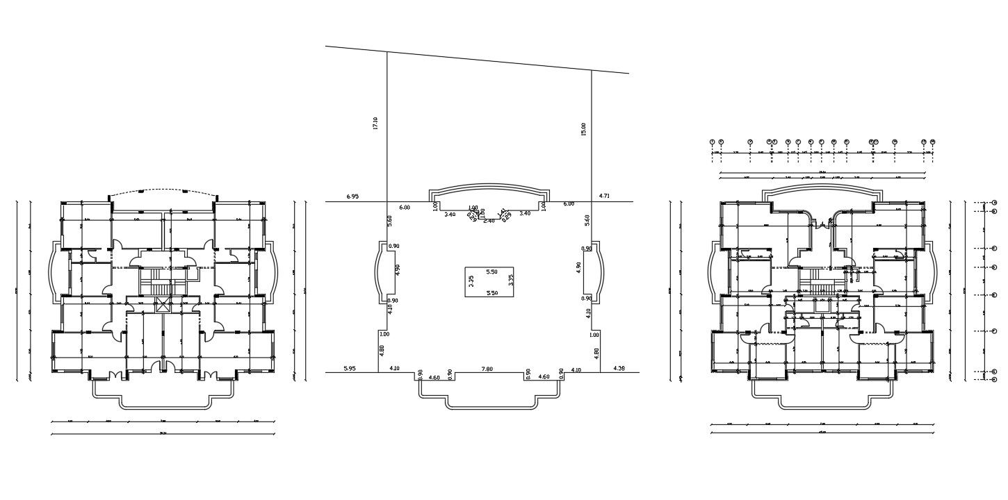 Apartment House Floor Plan With Dimension CAD Drawing
