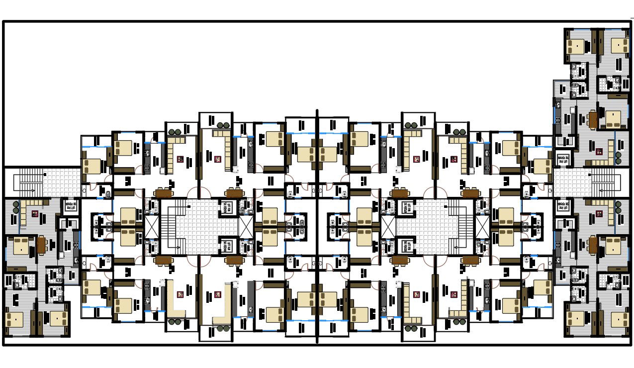 Apartment Layout plan with Furniture Detail