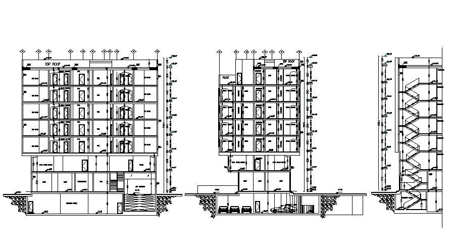 Apartment Section CAD Architecture Design Drawing Download