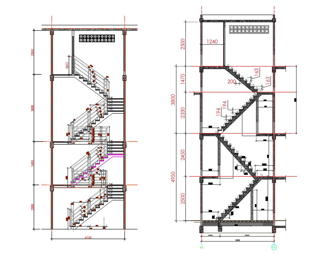 Apartment Staircase Section Plan