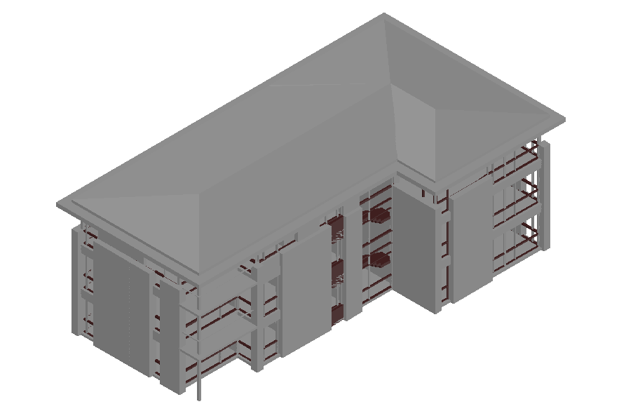 Apartment building elevation design dwg file