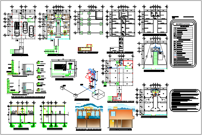 Apartment design view with architect plan,structural and electrical design view dwg file