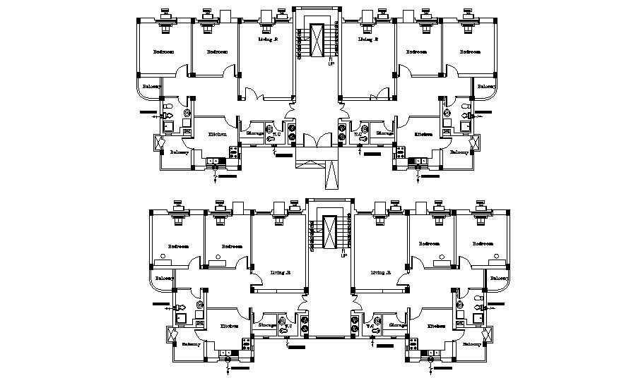 Apartment Drawing Plan In AutoCAD File