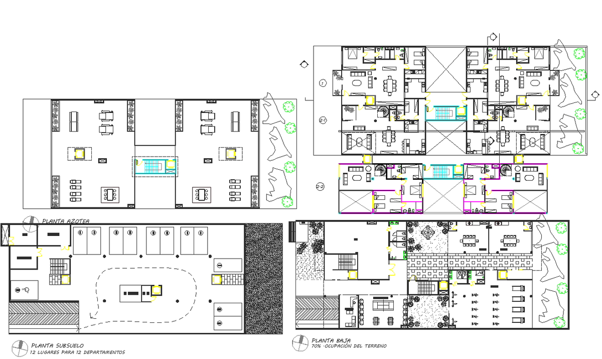 Apartment flat planning detail dwg file