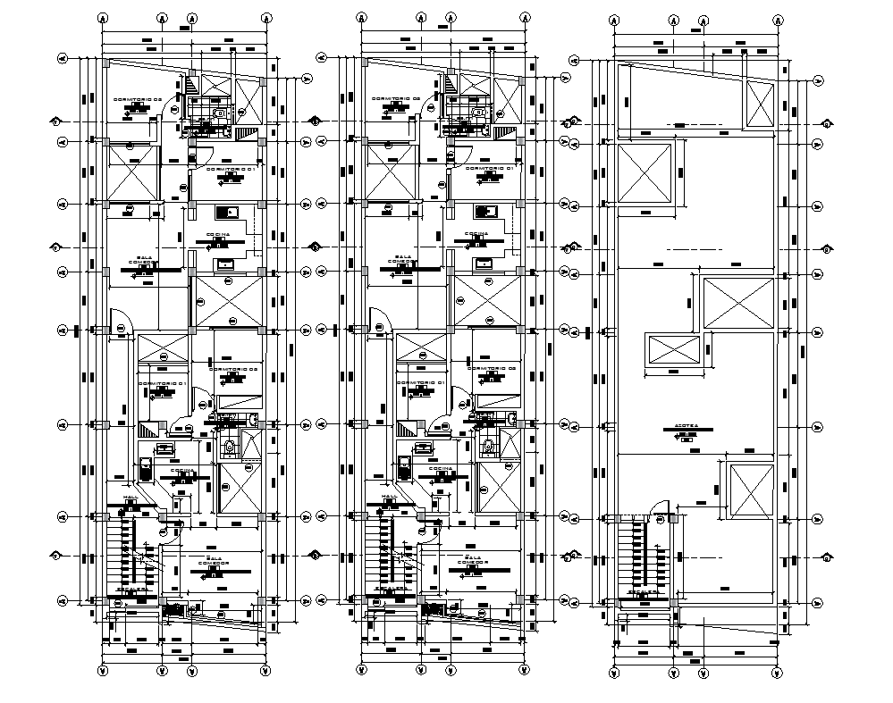 Apartment flat planning detail dwg file